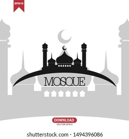 Gold concept mosque vector illustration icon design eps 10