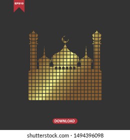 Gold concept mosque vector illustration icon design eps 10