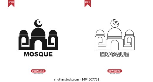 Gold concept mosque vector illustration icon design eps 10