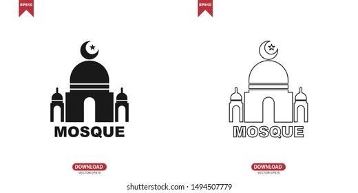 Gold concept mosque vector illustration icon design eps 10