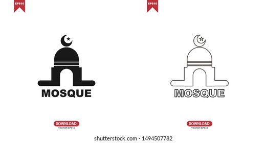 Gold concept mosque vector illustration icon design eps 10