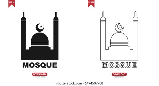 Gold concept mosque vector illustration icon design eps 10