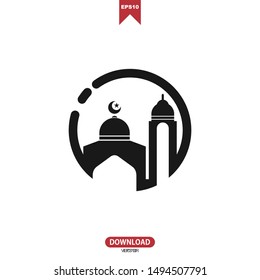 Gold concept mosque vector illustration icon design eps 10