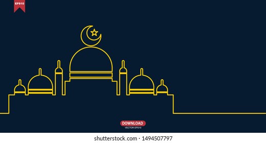 Gold concept mosque vector illustration icon design eps 10