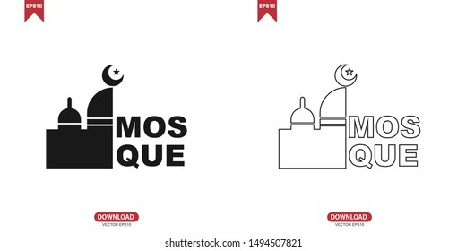 Gold concept mosque vector illustration icon design eps 10