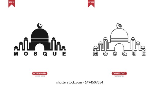 Gold concept mosque vector illustration icon design eps 10