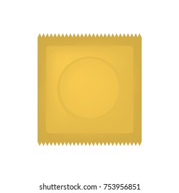 gold condom package icon- vector illustration