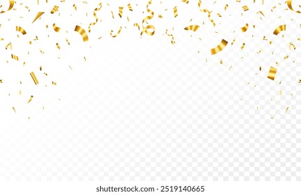 Gold confetti abstract pattern border frame, Bright festive tinsel of gold color. Valentine’s Day, Birthday, Holiday, New Year, Carnival festivity, confetti,