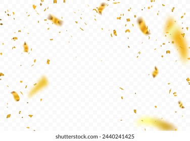 Gold Confetti Background For Decoration Various Festive Celebrations Vector Illustration. Christmas, New Year, Carnival festivity, Valentine’s Day, Holiday, National Holiday.