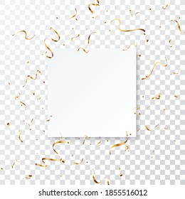 goldener Konfetti-Hintergrund einzeln auf transparentem Hintergrund