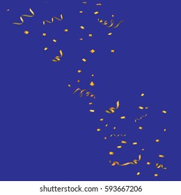 Gold confetti background. Many falling tiny confetti pieces.Illustration vector eps10