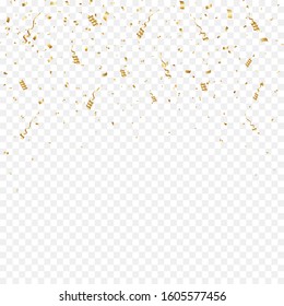 Gold Confetti Background. Party Vector Illustration