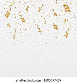 Gold Confetti Background. Party Vector Illustrationnd