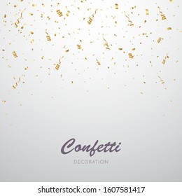 Gold Confetti Background. Party Vector Illustration