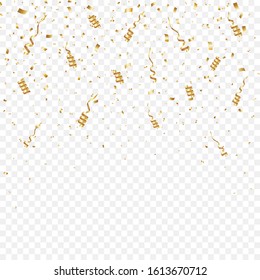 Gold Confetti Background. Party Vector Illustration