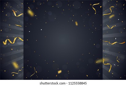 Goldkonfetti-Hintergrund mit Band