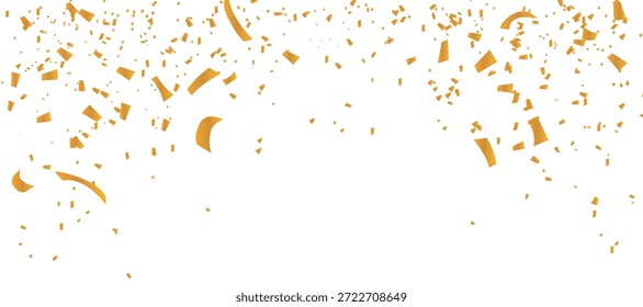 Vector de ráfaga del confeti del oro, explosión festiva del confeti de la celebración con las partículas doradas brillantes, aisladas en fondo transparente, PNG y elemento del diseño del Vector