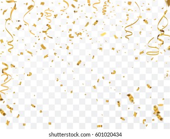 Gold confetti celebration.