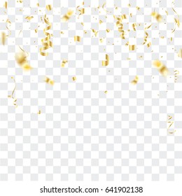 Gold confetti celebration.