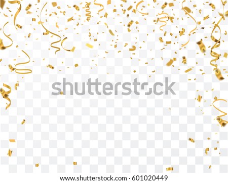 Gold confetti celebration.