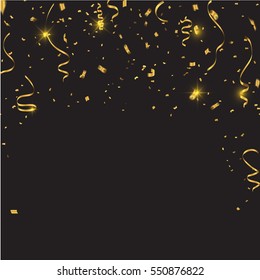 Gold confetti celebration background