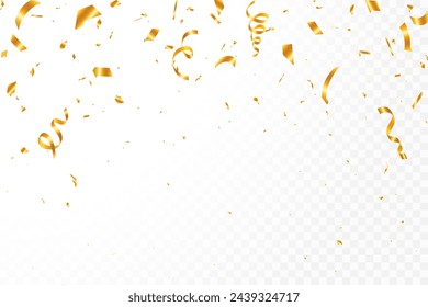 Fondo de celebración de confeti dorado. ilustración vectorial