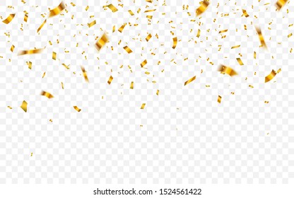 Gold Confetti Celebration Carnival Falling Shiny Stock Vector (Royalty ...