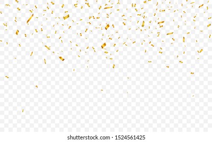 gold confetti white background