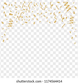 Gold confetti celebration. Celebrate gold vector background