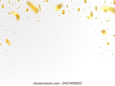 Gold confetti celebration. Holiday, birthday.