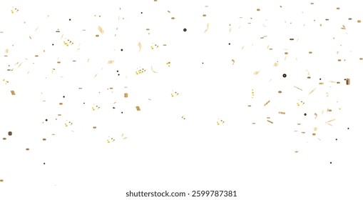 Gold confetti. Confetti celebration party background design, Falling shiny golden confetti isolated on transparent background, Celebration carnival ribbons, confetti,