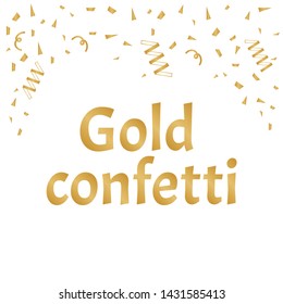 Gold confetti celebration. Confetti vector background. Festive vector