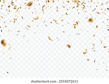 Gold confetti celebrations and party banner, design element