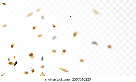 Gold confetti celebrations and party banner, design element background
