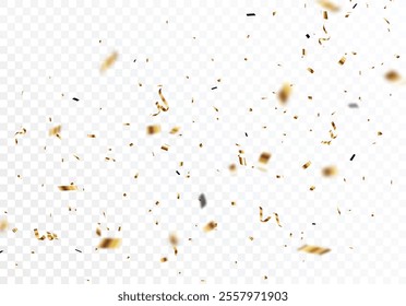 Gold confetti celebrations and party banner, design element background