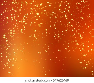 Gold confetti for certificate, voucher, present, discount, invitation, vip, exclusive, luxury, gift card. Golden abstract explosion. Vector particles on a blur background.