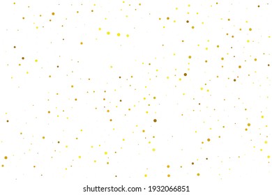 Gold Confetti Circle. Tiny Round Random. Golden Bubble Sparkle. Orange Falling Wedding. Yellow Glitter Random. Texture Circle. Tiny Carnival Background. Birthday Bokeh.