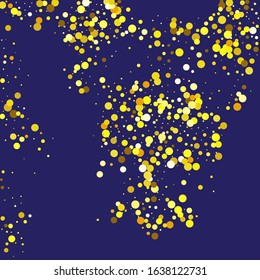Gold Confetti Creative. Yellow Round Vector. Golden Bubble Xmas. Texture Holiday. Party Background. Falling Circle. Birthday Bokeh. Pastel Celebrate. Carnival Circle.