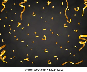 Gold confetti in dark background