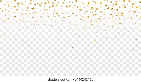 Gold confetti decoration, rain of coins vector illustration