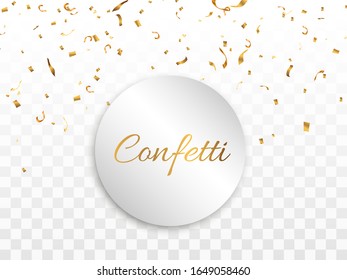 Confeti de oro . Vector de fondo festivo. Carteles de invitación de cumpleaños. Ilustración del vector	