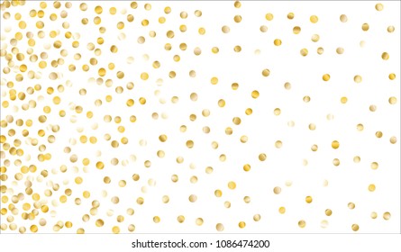 Gold Confetti. Festive Texture with Sparkles on White Background. Dark Luxury Pattern for Christmas and New Year Decoration, Birthday Invitation, Poster or Greeting Card. Vector Gold Confetti.