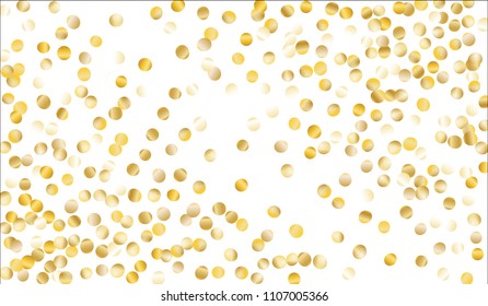 Gold Confetti. Festive Texture with Sparkles on White Background. Dark Luxury Pattern for Christmas and New Year Decoration, Birthday Invitation, Poster or Greeting Card. Vector Gold Confetti.