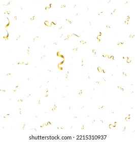 Gold Confetti Isolated On White Background. Celebrate Vector Illustration