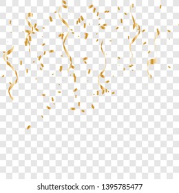 Gold confetti isolated. vector illustration