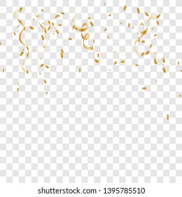 Gold confetti isolated. vector illustration