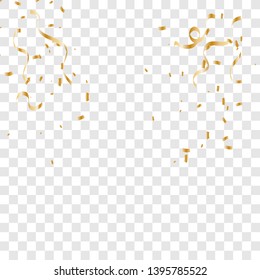Gold confetti isolated. vector illustration