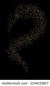 Gold Confetti Light Vector Black Background. Happy Shine Design. Yellow Circle Isolated Banner. Rain Falling Postcard.