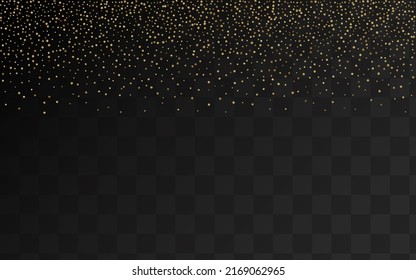 Gold Confetti Light Vector Transparent Background. Festive Shine Invitation. Golden Sequin Golden Texture. Sparkle Luxury Banner.
