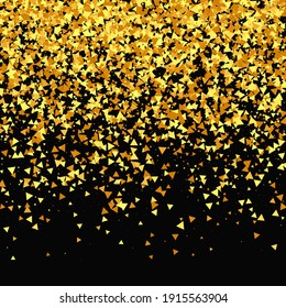 Gold Confetti on Red. Isolated Golden Dust Particles. Vector Round Bokeh. Abstract Iridescent Background. Fluid Birthday Card. Random Bridal Backdrop. Foil Border. Geometric Anniversary Backdrop.